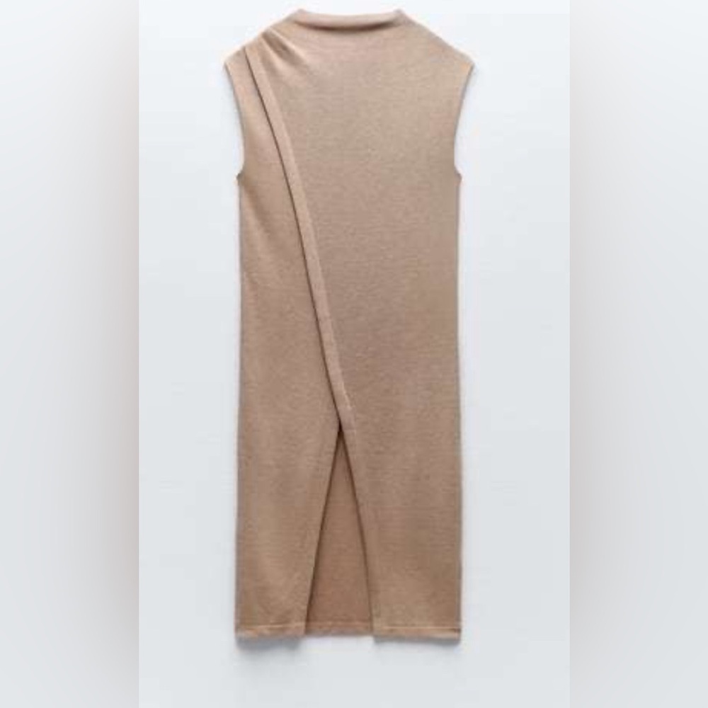 ZARA Casual Style Sleeveless Long High-Neck Elegant Dress